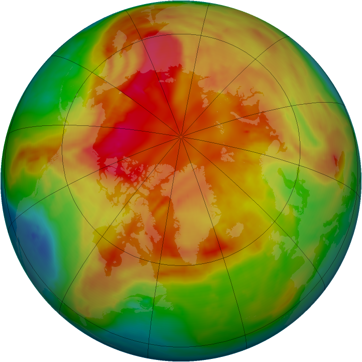 Arctic ozone map for 02 March 2009